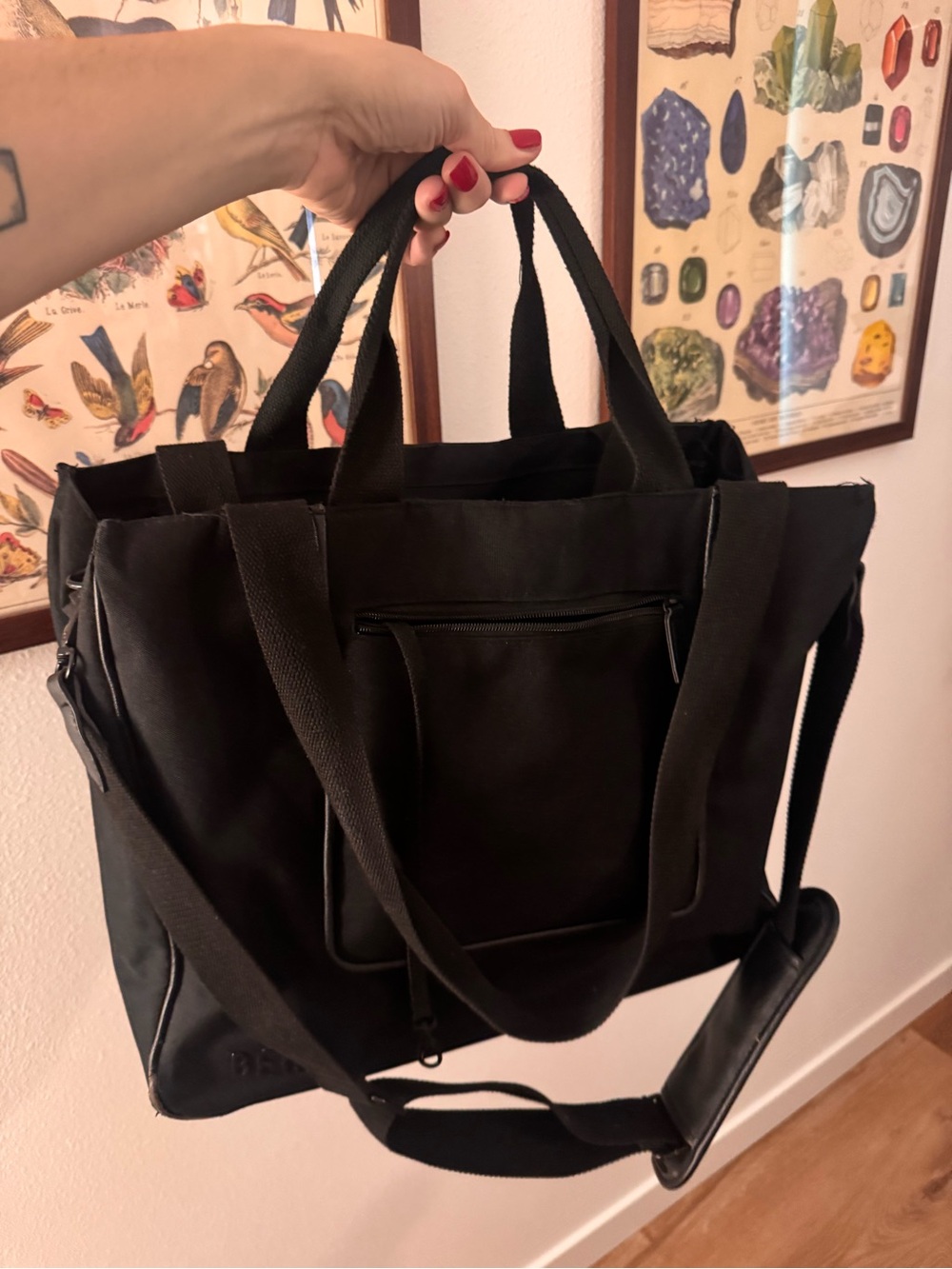 BÉIS Black Work Tote Laptop Travel Bag | Large Nylon Weekender